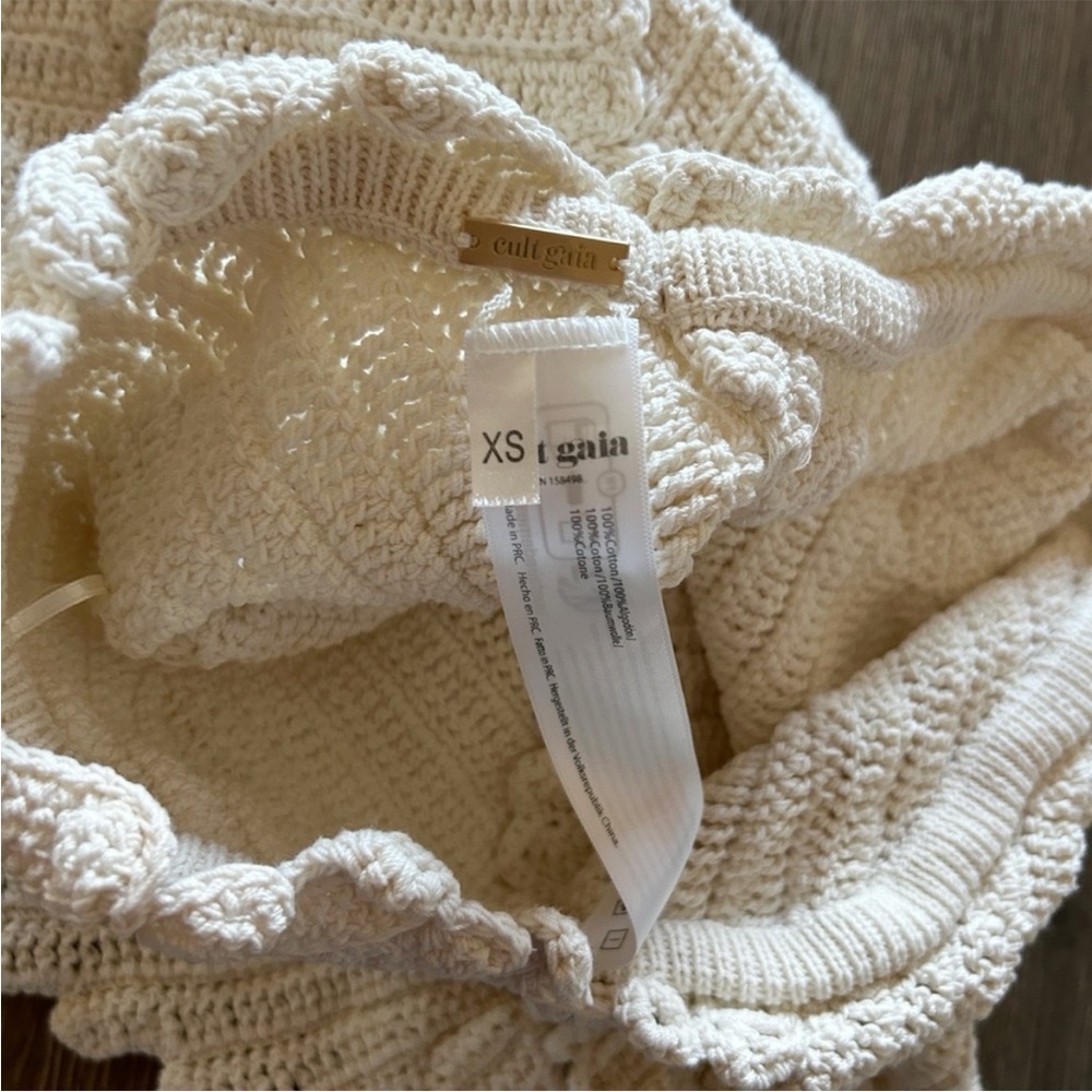 Cult Gaia Undina Crochet Mini Dress Off White - Picture 7 of 9